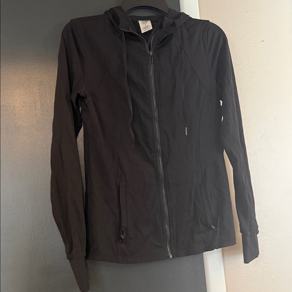 Women's Black Full Zip Hooded Jacket